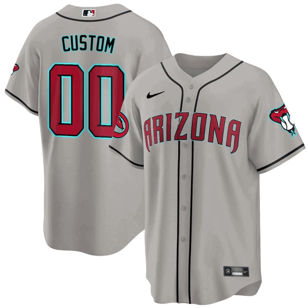 Men Arizona Diamondback Grey Nike 2024 Cool Base Custom MLB Jersey